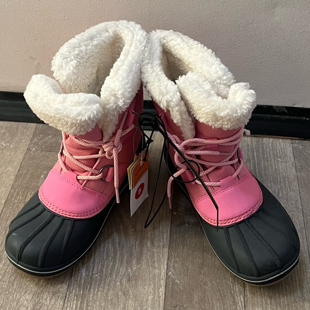 Cat & Jack Pink and Black Snow Boots